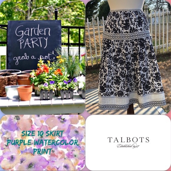 Talbots Dresses & Skirts - Talbots Spring PurpleFloral Skirt Size 10